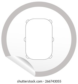 Flat table icon on sticker for floor plan outline. Line editable EPS10 vector furniture illustration. View from above