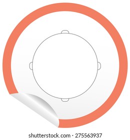 Flat table icon on sticker for floor plan outline. Line editable EPS10 vector furniture illustration. View from above
