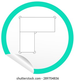 Flat table icon on sticker for floor plan outline. Line editable EPS10 vector furniture illustration. View from above