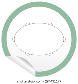 Flat table icon on sticker for floor plan outline. Line editable EPS10 vector furniture illustration. View from above