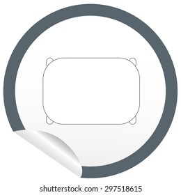 Flat table icon on sticker for floor plan outline. Line editable EPS10 vector furniture illustration. View from above