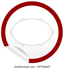 Flat table icon on sticker for floor plan outline. Line editable EPS10 vector furniture illustration. View from above