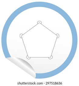Flat table icon on sticker for floor plan outline. Line editable EPS10 vector furniture illustration. View from above