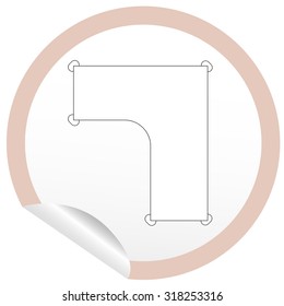 Flat table icon on sticker for floor plan outline. Line editable EPS10 vector furniture illustration. View from above