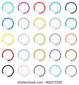 Flat table icons on sticker for floor plan outline. Line EPS10 vector furniture illustration. View from above