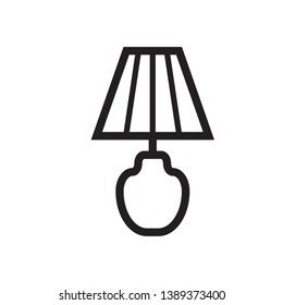 flat table lamp icon symbol sign, vector, eps 10
