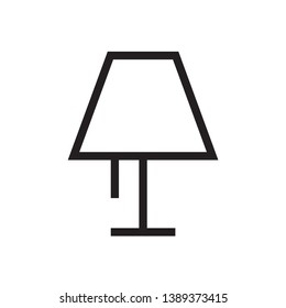 flat table lamp icon symbol sign, vector, eps 10