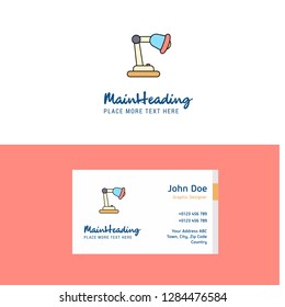 Flat Table lamp  Logo and Visiting Card Template. Busienss Concept Logo Design