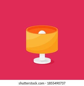 Flat table lamp vector icon isolated on background