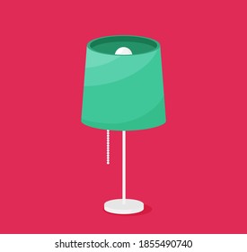 Flat table lamp vector icon isolated on background
