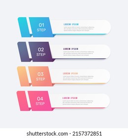 Flat table of step business infographic template. - Vector.