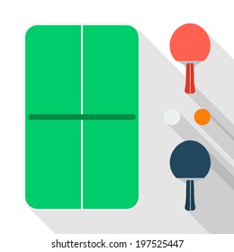 Flat table tennis icons design