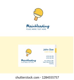 Flat Table tennis racket  Logo and Visiting Card Template. Busienss Concept Logo Design