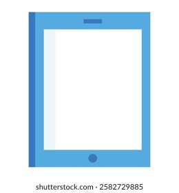 Flat tablet icon symbolizing portable digital devices used for browsing, entertainment, business, and productivity applications.