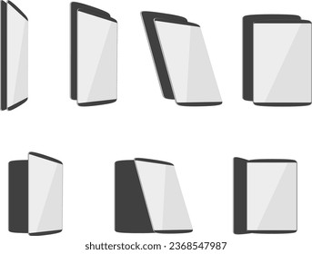 flat tablets different angles vector illustration