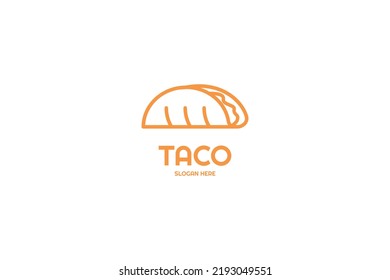 Flat taco food logo design vector illustration idea