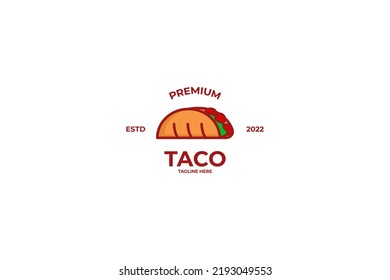 Flach-Taco-Logo-Design Vektorgrafik-Idee