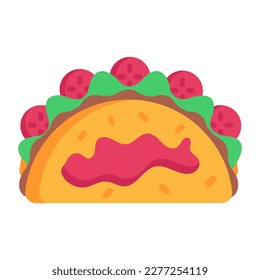 Flat-Tacos-Symbol-bearbeitetes Vektordesign 