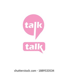 The Flat Talk Icon Logo Is Pink