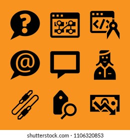 flat, talk, technology, drawing, professional and badge icon vector set. Flat vector design with filled icons. Designed for web and software interfaces