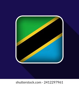 Flat Tanzania Flag Background Vector Illustration