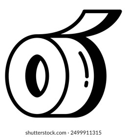 Flat Tape Roll Icon Vector With Shadow Style