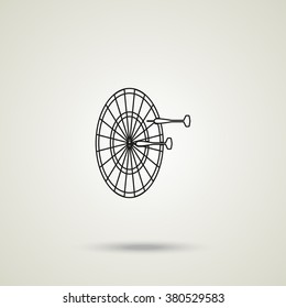 Flat target with dart icon.