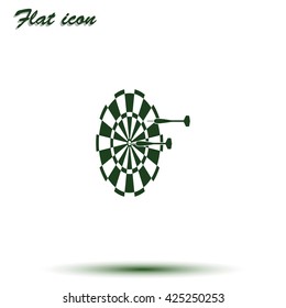 Flat target with dart icon.