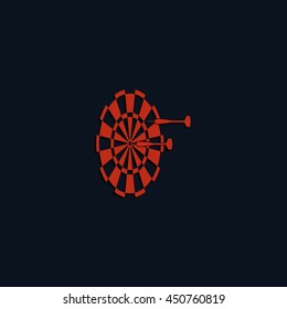 Flat target with dart icon.