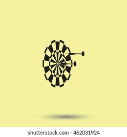 Flat target with dart icon.