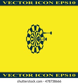 Flat target with dart icon.