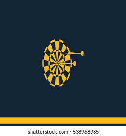 Flat target with dart icon.