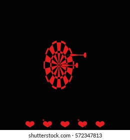 Flat target with dart icon.