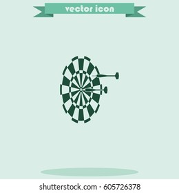 Flat target with dart icon.