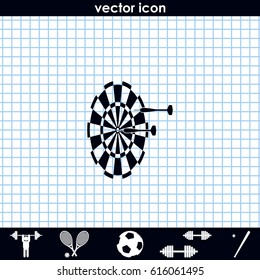 Flat target with dart icon.