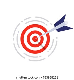 flat target with dart vector icon