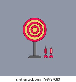 flat target and darts . Vector Eps 10