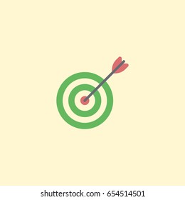 Flat Target Element. Vector Illustration Of Flat Goal Isolated On Clean Background. Can Be Used As Target, Goal And Aim Symbols.
