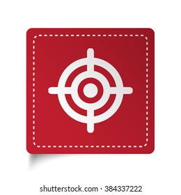 Flat Target icon on red sticker