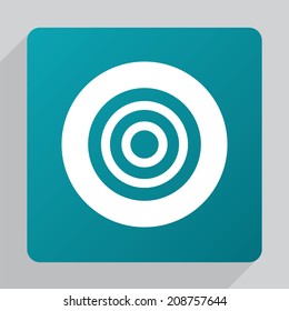 flat target icon, white on green background 