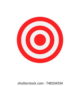Flat target illustration. Red and white circles