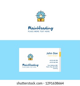Flat Target  Logo and Visiting Card Template. Busienss Concept Logo Design