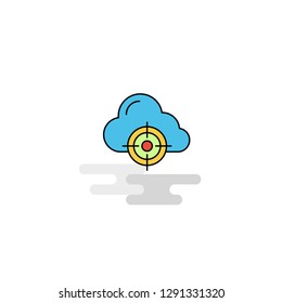 Flat Targeted cloud  Icon. Vector