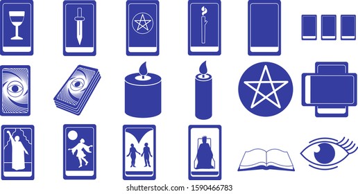 Flat Tarot Icons - one color