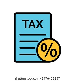 Archivo de documento de impuestos sin formato con el icono de porcentaje para la Ilustración vectorial de negocios y finanzas aislado en un fondo transparente