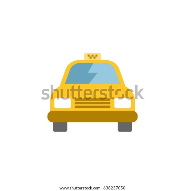 Flat Taxi Element. Vector Illustration Of Flat\
Cab Isolated On Clean Background. Can Be Used As Taxi, Cab And\
Passenger Symbols.