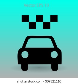 Flat taxi icon.