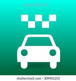 Flat taxi icon.