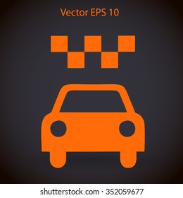 Flat taxi icon.