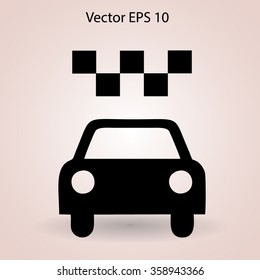 Flat taxi icon.